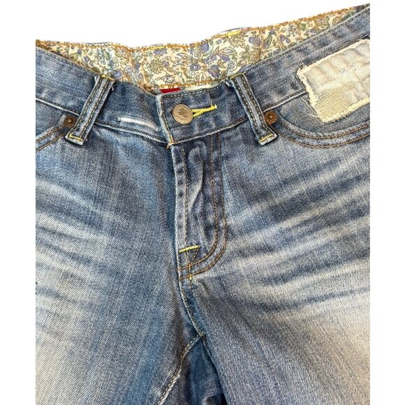 Lucky Blue Denim Cut-Off Patchwork Shorts Women's Sz 4 / 27 - Picture 4 of 9